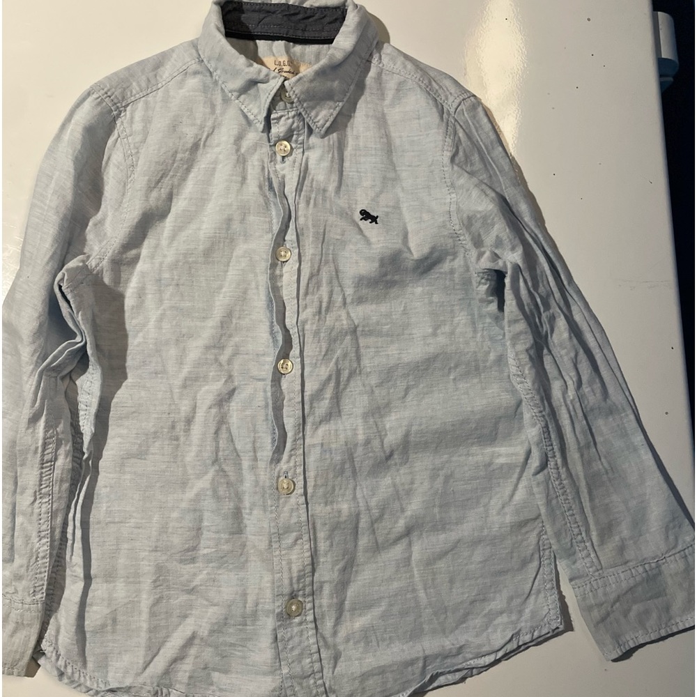 Boys size 5/6 pale blue button up